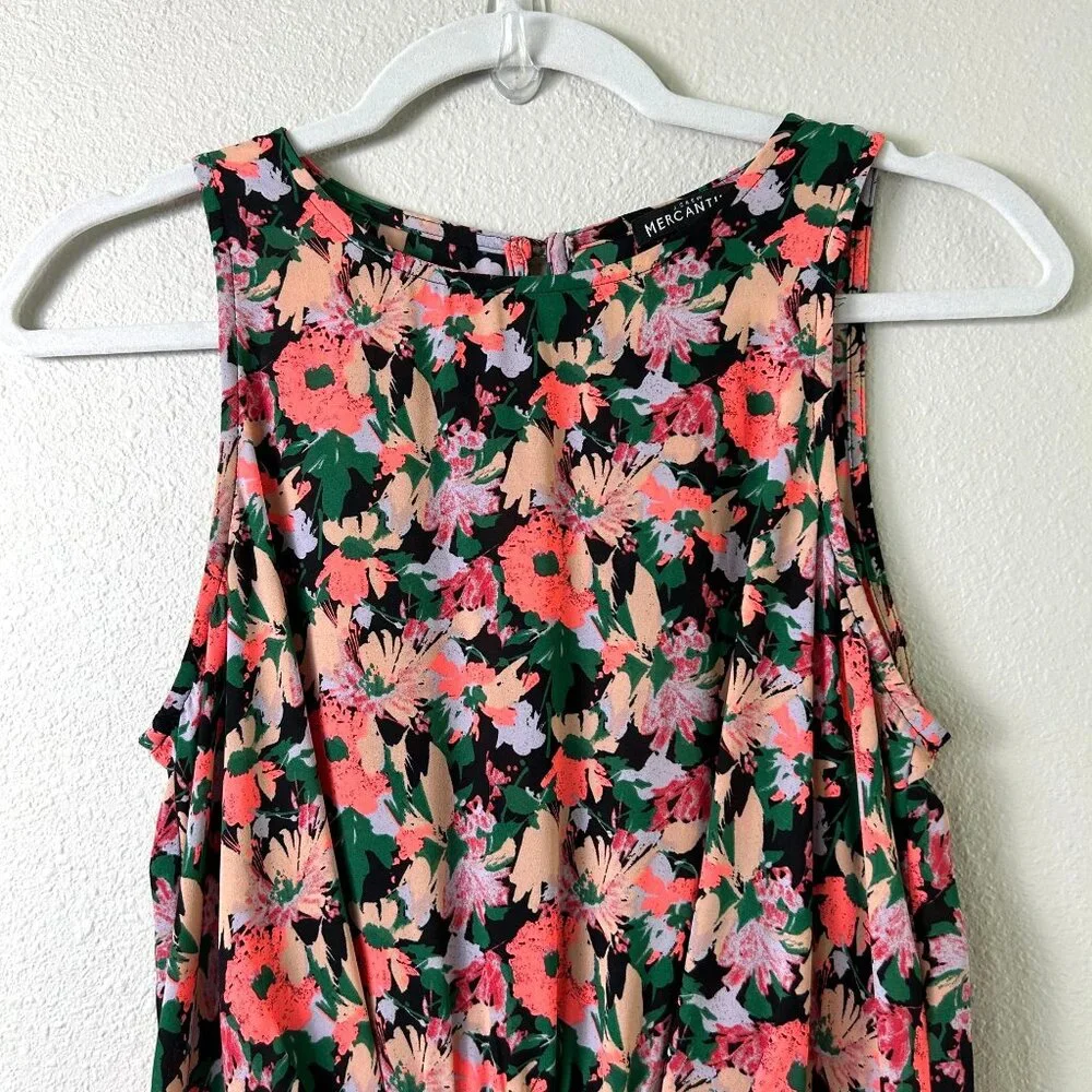 J Crew Mercantile Knee Length‎ Dress Size 6 Neon Floral Sleeveless Lined J4518